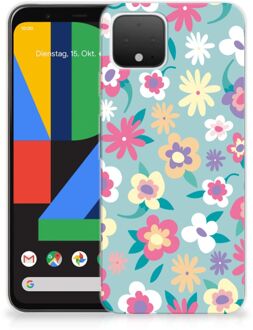 B2Ctelecom Back Cover Google Pixel 4 TPU Siliconen Hoesje Flower Power