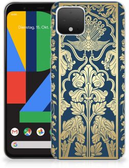 B2Ctelecom Back Cover Google Pixel 4 TPU Siliconen Hoesje Golden Flowers