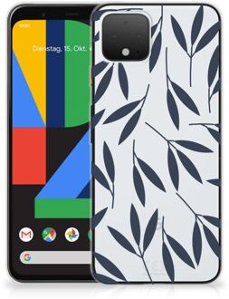 B2Ctelecom Back Cover Google Pixel 4 TPU Siliconen Hoesje Leaves Blue