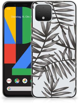 B2Ctelecom Back Cover Google Pixel 4 TPU Siliconen Hoesje Leaves Grey