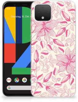 B2Ctelecom Back Cover Google Pixel 4 TPU Siliconen Hoesje Pink Flowers