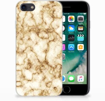 B2Ctelecom Back cover Hoesje iPhone SE (2020) en iPhone 8 | 7 Marmer Goud