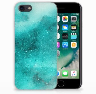 B2Ctelecom Back cover Hoesje iPhone SE (2020) en iPhone 8 | 7 Painting Blue