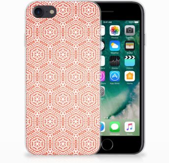 B2Ctelecom Back cover Hoesje iPhone SE (2020) en iPhone 8 | 7 Pattern Orange