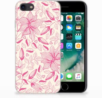 B2Ctelecom Back cover Hoesje iPhone SE (2020) en iPhone 8 | 7 Pink Flowers