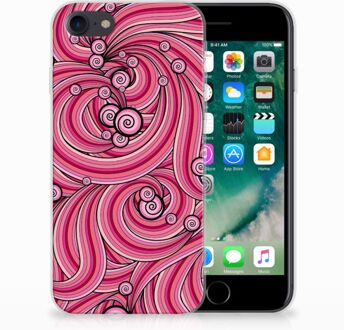 B2Ctelecom Back cover Hoesje iPhone SE (2020) en iPhone 8 | 7 Swirl Pink