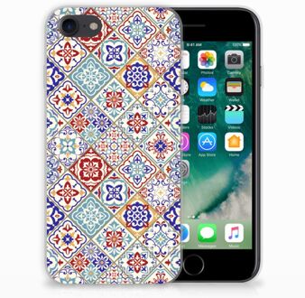 B2Ctelecom Back cover Hoesje iPhone SE (2020) en iPhone 8 | 7 Tiles Color