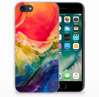 B2Ctelecom Back cover Hoesje iPhone SE (2020) en iPhone 8 | 7 Watercolor Dark