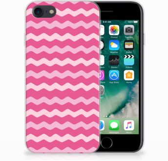 B2Ctelecom Back cover Hoesje iPhone SE (2020) en iPhone 8 | 7 Waves Pink