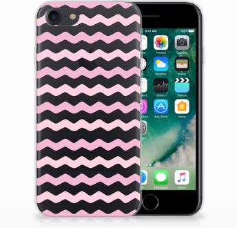 B2Ctelecom Back cover Hoesje iPhone SE (2020) en iPhone 8 | 7 Waves Roze