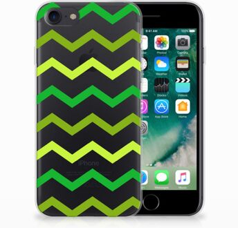 B2Ctelecom Back cover Hoesje iPhone SE (2020) en iPhone 8 | 7 Zigzag Groen