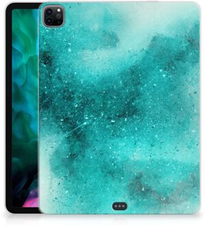 B2Ctelecom Back Cover iPad Pro 12.9 (2020) | iPad Pro 12.9 (2021) Hoesje Painting Blue met doorzichte zijkanten