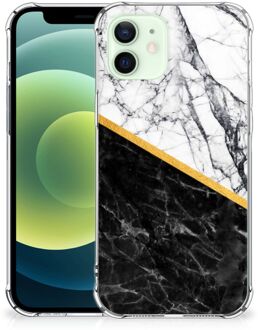 B2Ctelecom Back Cover iPhone 12 Mini Smartphone hoesje met doorzichtige rand Marble White Black