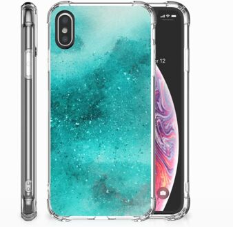 B2Ctelecom Back cover iPhone Xs | X/10 Painting Blue