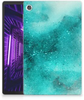 B2Ctelecom Back Cover Lenovo Tab M10 Plus Hoesje Painting Blue met doorzichte zijkanten