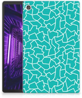 B2Ctelecom Back Cover Lenovo Tab M10 Plus Siliconen Hoes Cracks Blue met transparant zijkanten