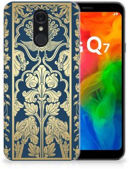 B2Ctelecom Back Cover LG Q7 TPU Siliconen Hoesje Golden Flowers