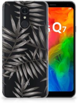 B2Ctelecom Back Cover LG Q7 TPU Siliconen Hoesje Leaves Grey