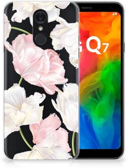 B2Ctelecom Back Cover LG Q7 TPU Siliconen Hoesje Lovely Flowers