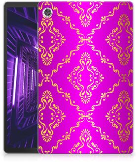 B2Ctelecom Back cover met naam Lenovo Tab M10 Plus TPU Siliconen Hoesje Barok Roze met doorzichte zijkanten