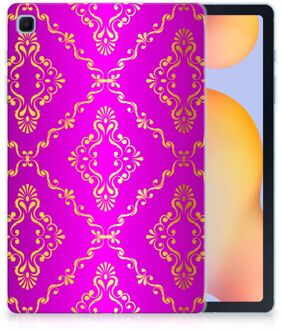 B2Ctelecom Back cover met naam Samsung Galaxy Tab S6 Lite TPU Siliconen Hoesje Barok Roze met doorzichte zijkanten