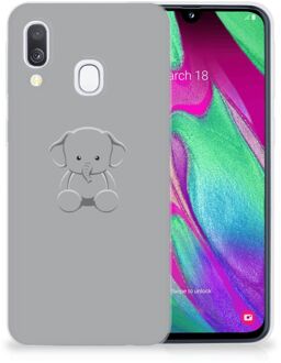 B2Ctelecom Back cover Samsung A40 TPU Siliconen Hoesje Baby Olifant