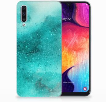 B2Ctelecom Back cover Samsung A50 Siliconen Hoesje TPU Painting Blue