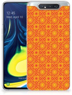 B2Ctelecom Back Cover Samsung A80 TPU bumper case Batik Orange