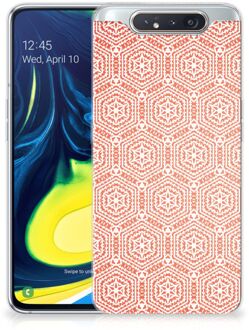 B2Ctelecom Back Cover Samsung A80 TPU bumper case Pattern Orange