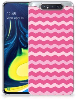 B2Ctelecom Back Cover Samsung A80 TPU bumper case Waves Pink