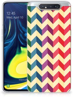 B2Ctelecom Back Cover Samsung A80 TPU bumper case Zigzag Color