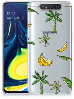 B2Ctelecom Back Cover Samsung A80 TPU Siliconen Hoesje Banana Tree