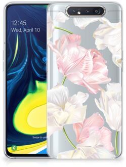 B2Ctelecom Back Cover Samsung A80 TPU Siliconen Hoesje Lovely Flowers