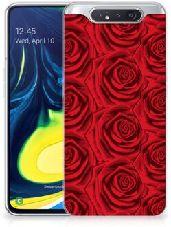 B2Ctelecom Back Cover Samsung A80 TPU Siliconen Hoesje Rood Rose