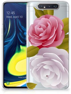 B2Ctelecom Back Cover Samsung A80 TPU Siliconen Hoesje Roses