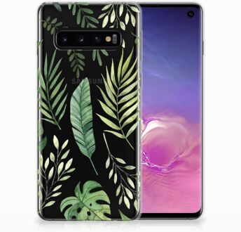 B2Ctelecom Back Cover Samsung Galaxy S10 TPU-siliconen Hoesje Leaves