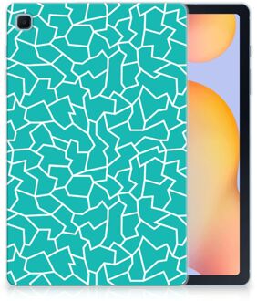 B2Ctelecom Back Cover Samsung Galaxy Tab S6 Lite Siliconen Hoes Cracks Blue met transparant zijkanten