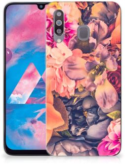 B2Ctelecom Back Cover Samsung M30 TPU Siliconen Hoesje Bosje Bloemen