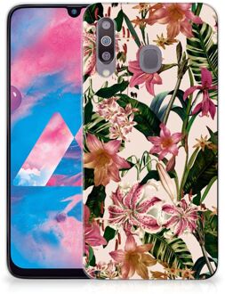 B2Ctelecom Back Cover Samsung M30 TPU Siliconen Hoesje Flowers