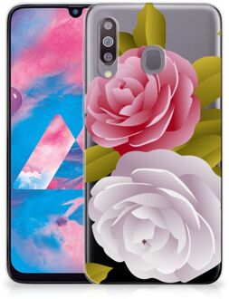 B2Ctelecom Back Cover Samsung M30 TPU Siliconen Hoesje Roses