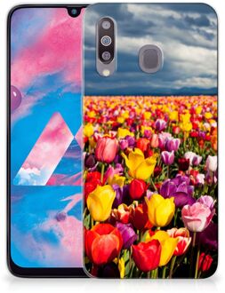 B2Ctelecom Back Cover Samsung M30 TPU Siliconen Hoesje Tulpen