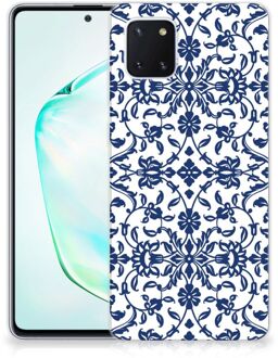 B2Ctelecom Back Cover Samsung Note 10 Lite TPU Siliconen Hoesje Flower Blue