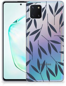 B2Ctelecom Back Cover Samsung Note 10 Lite TPU Siliconen Hoesje Leaves Blue