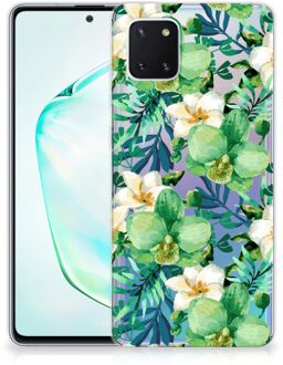 B2Ctelecom Back Cover Samsung Note 10 Lite TPU Siliconen Hoesje Orchidee Groen