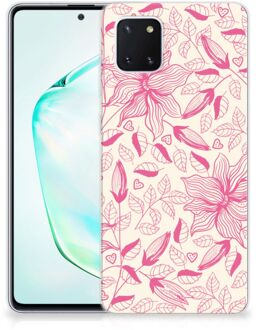 B2Ctelecom Back Cover Samsung Note 10 Lite TPU Siliconen Hoesje Pink Flowers