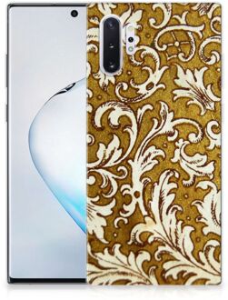 B2Ctelecom Back Cover Samsung Note 10 Plus TPU Siliconen Hoesje Barok Goud