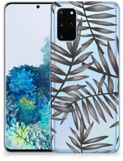 B2Ctelecom Back Cover Samsung S20 Plus TPU Siliconen Hoesje Leaves Grey