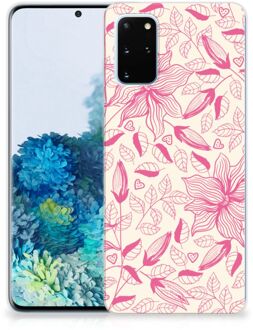 B2Ctelecom Back Cover Samsung S20 Plus TPU Siliconen Hoesje Pink Flowers