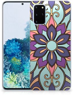 B2Ctelecom Back Cover Samsung S20 Plus TPU Siliconen Hoesje Purple Flower