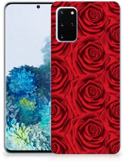 B2Ctelecom Back Cover Samsung S20 Plus TPU Siliconen Hoesje Rode Rozen